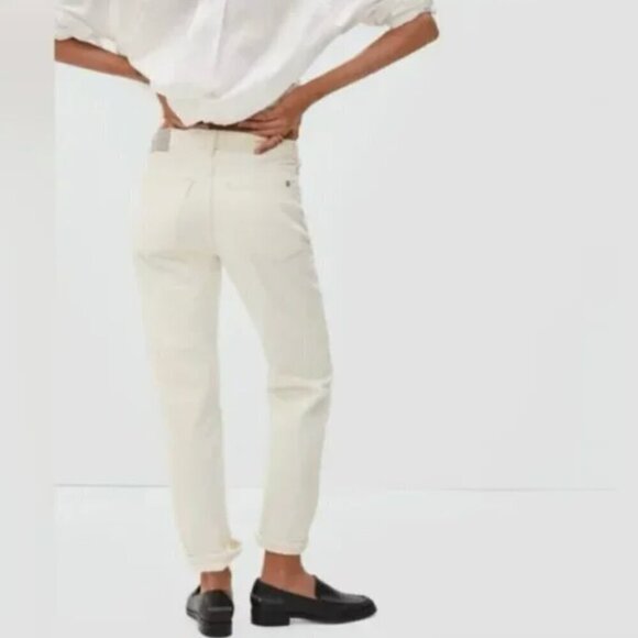 New Everlane Womens The Rigid Slouch Jeans Ecru Sz 28 Relaxed Straight High Rise - Picture 2 of 14